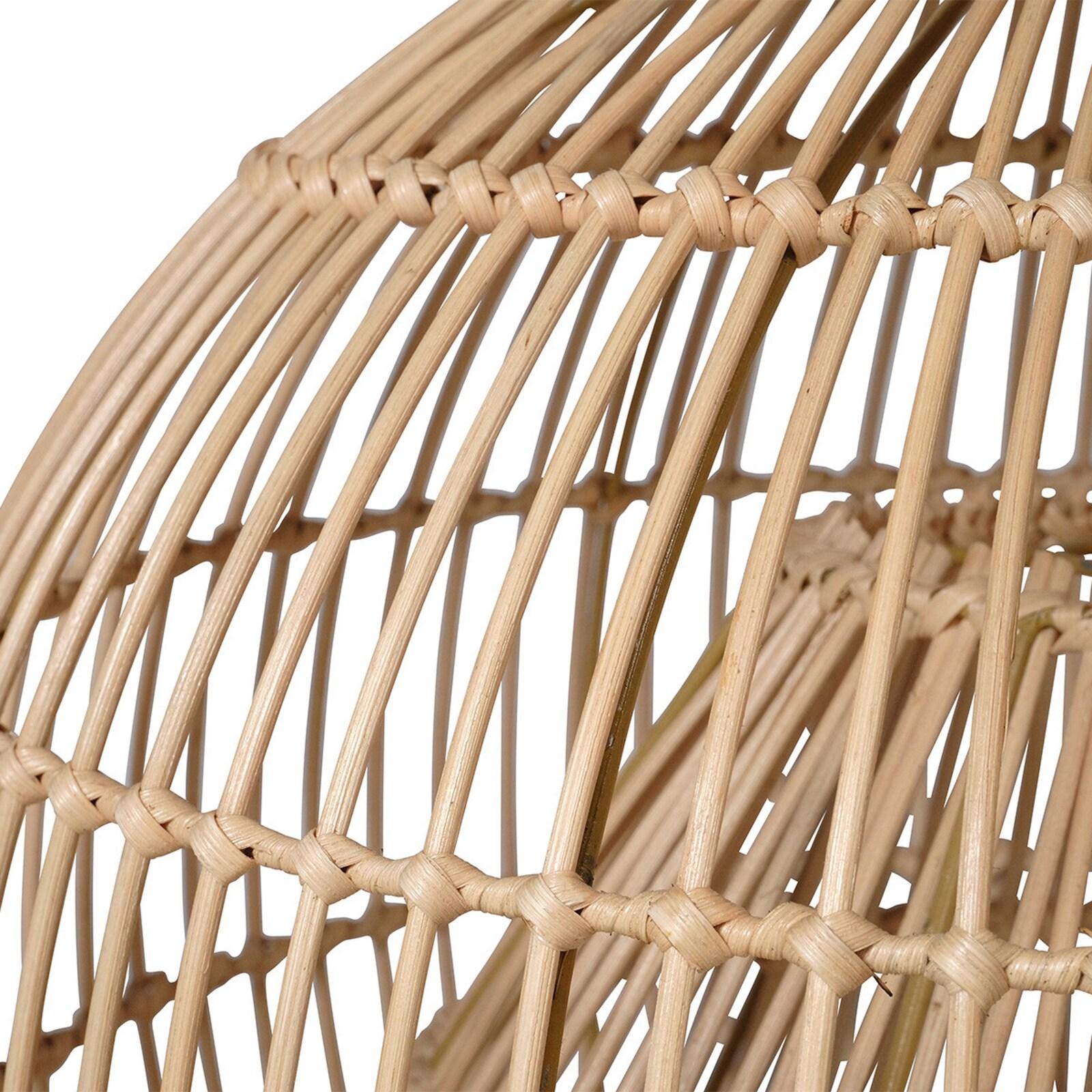 Suspension ronde en rotin naturel