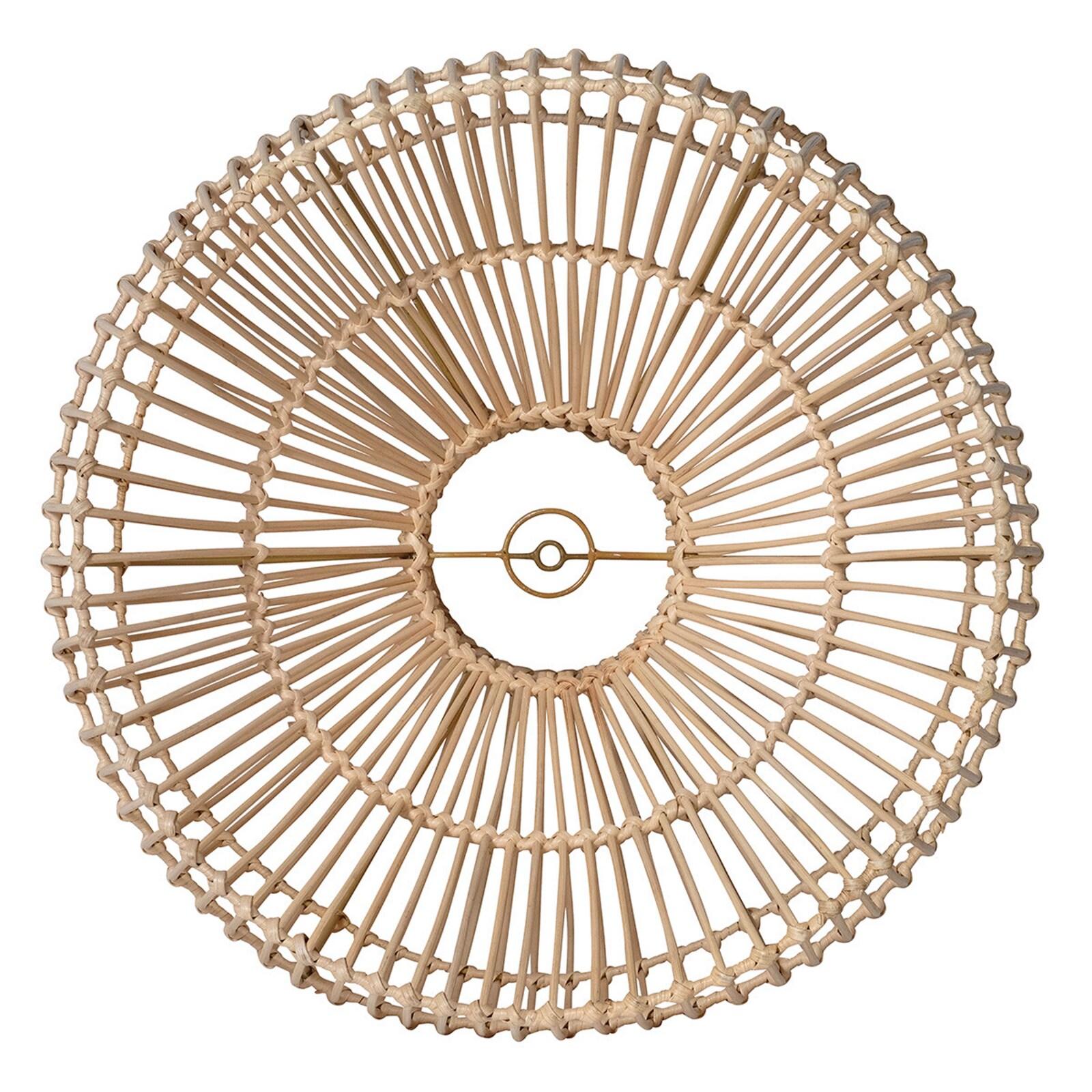 Suspension ronde en rotin naturel