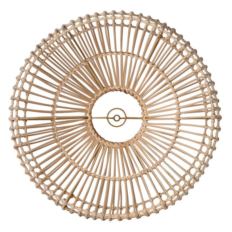 Suspension ronde en rotin naturel