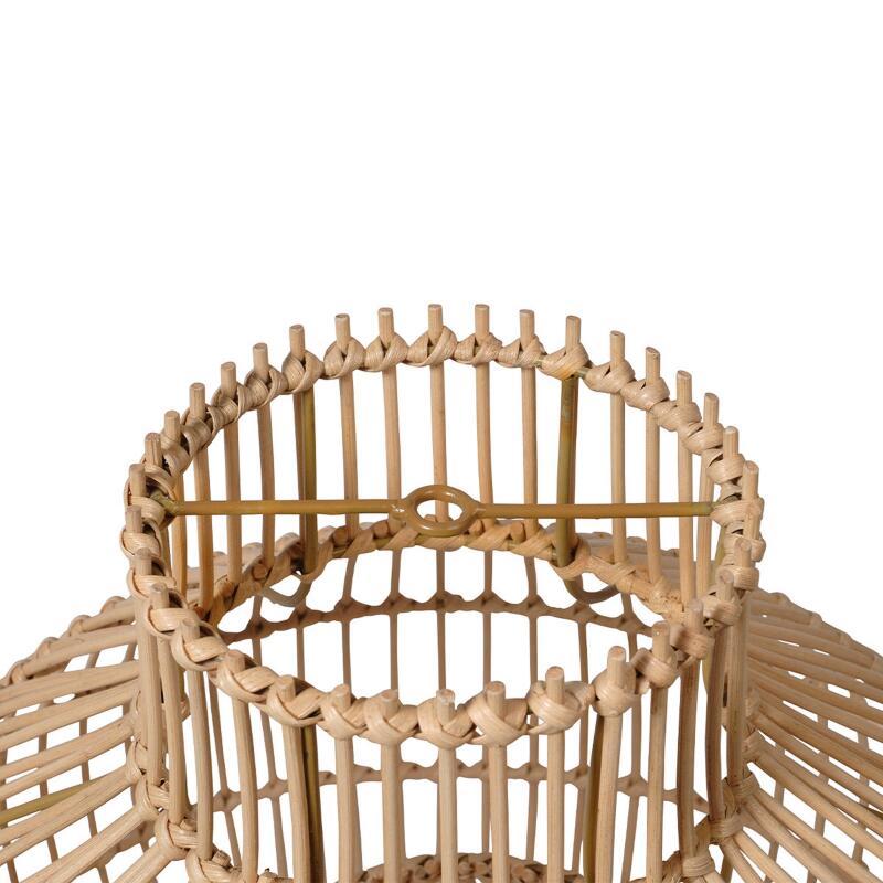 Suspension ronde en rotin naturel