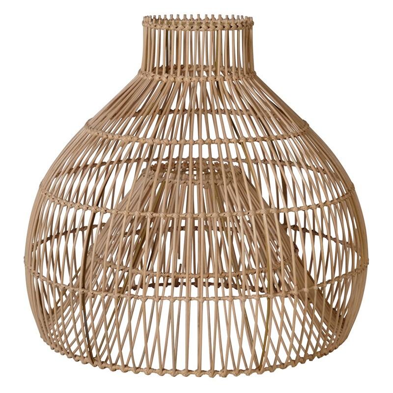 Suspension ronde en rotin naturel