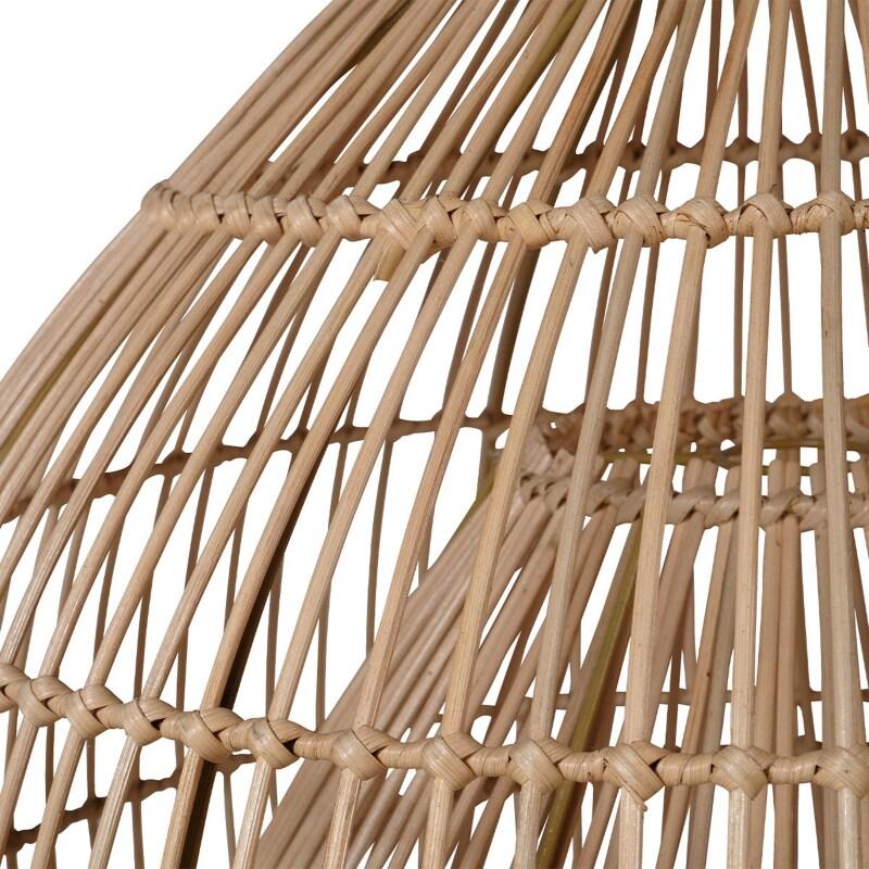 Suspension ronde en rotin naturel
