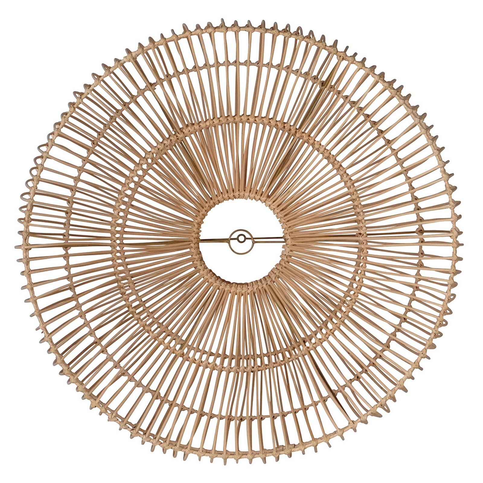 Suspension ronde en rotin naturel