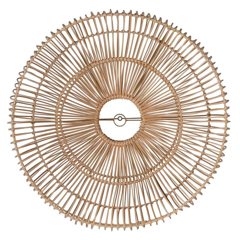 Suspension ronde en rotin naturel