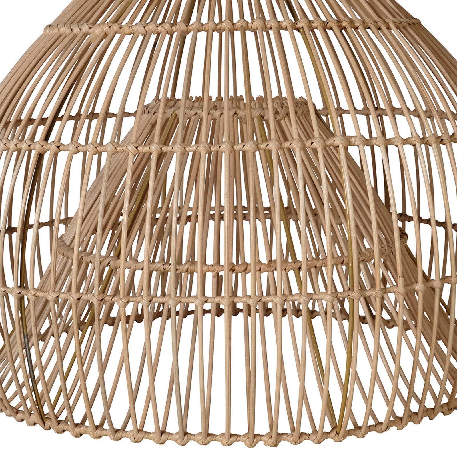 Suspension ronde en rotin naturel