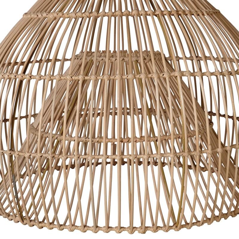 Suspension ronde en rotin naturel