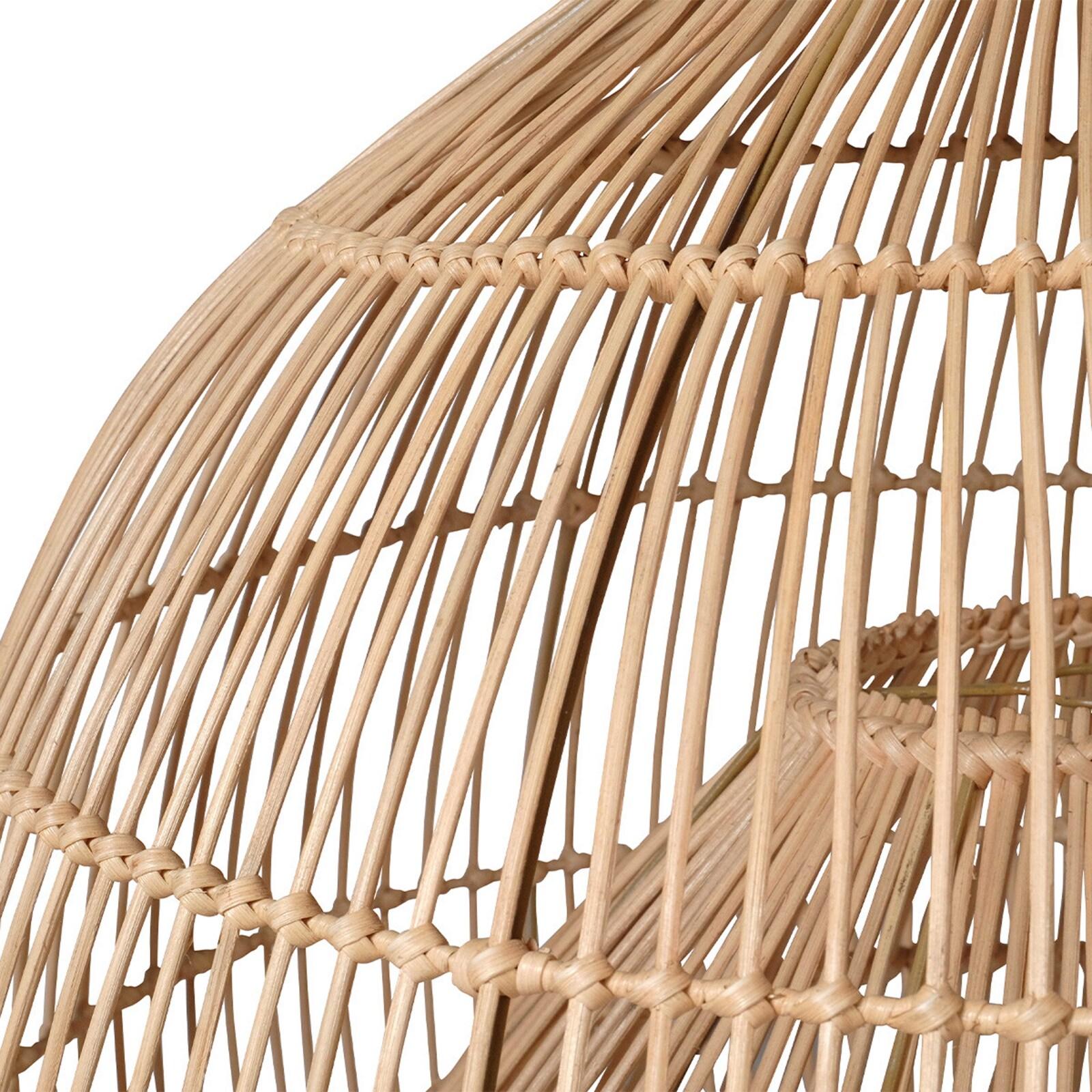 Suspension ronde en rotin naturel