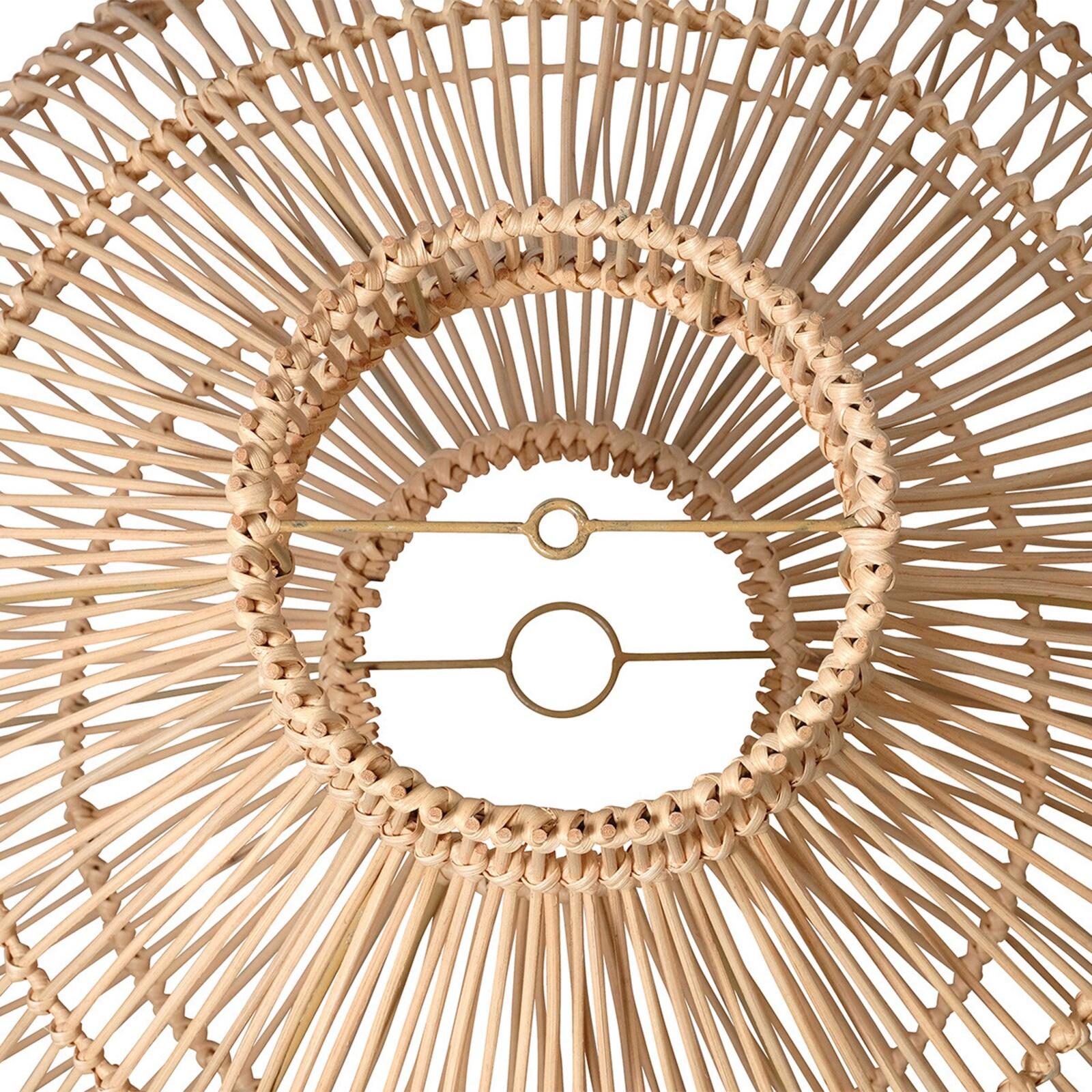 Suspension ronde en rotin naturel