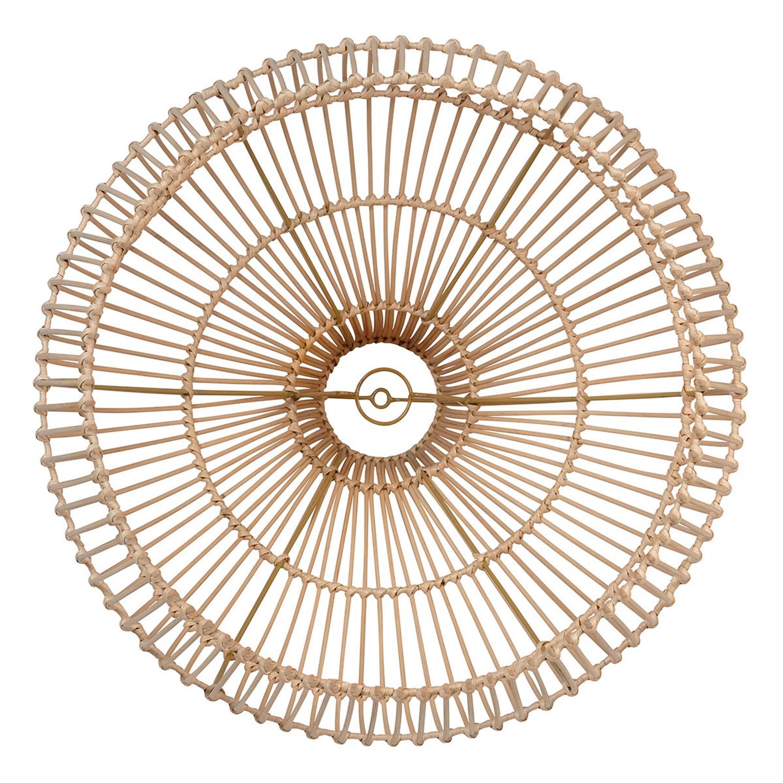 Suspension ronde en rotin naturel