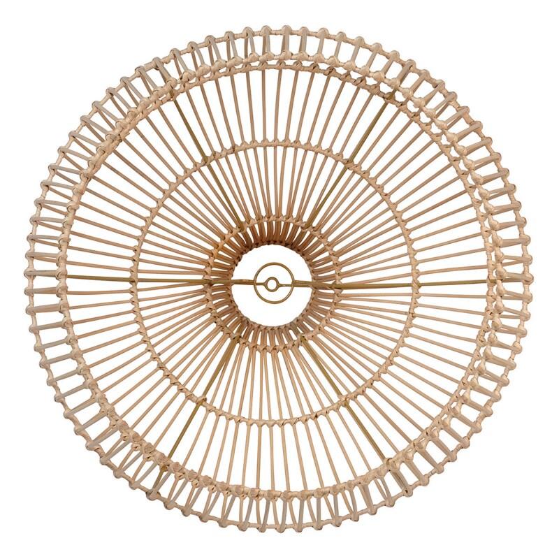 Suspension ronde en rotin naturel