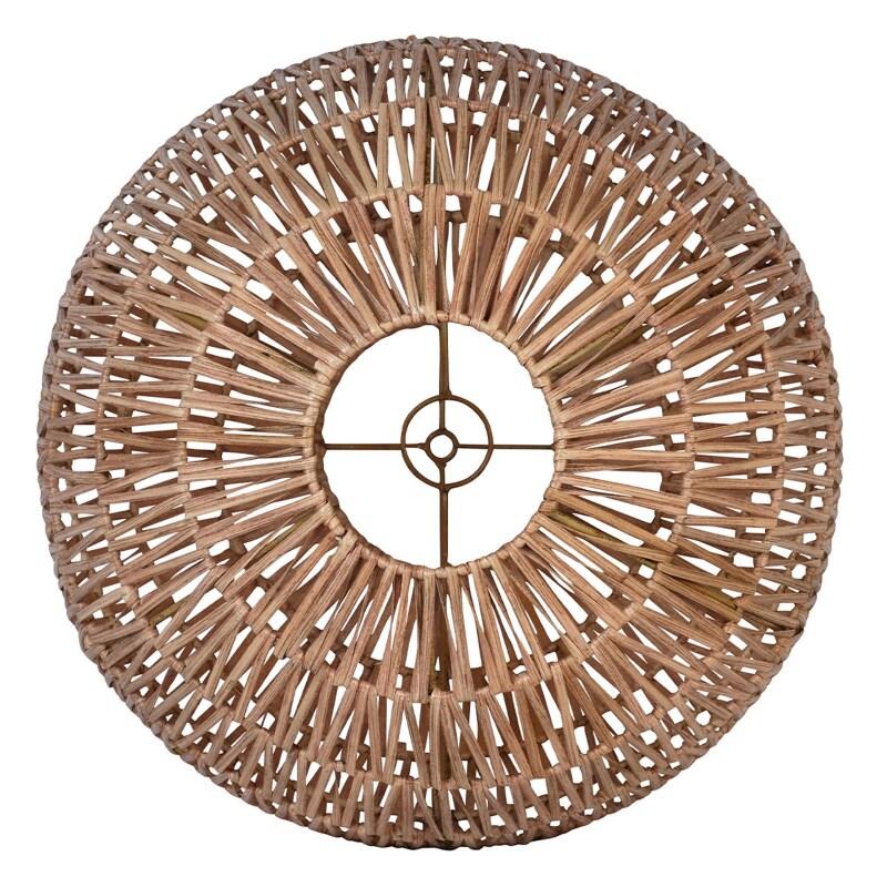 Plafonnier ovale en rotin naturel tressé