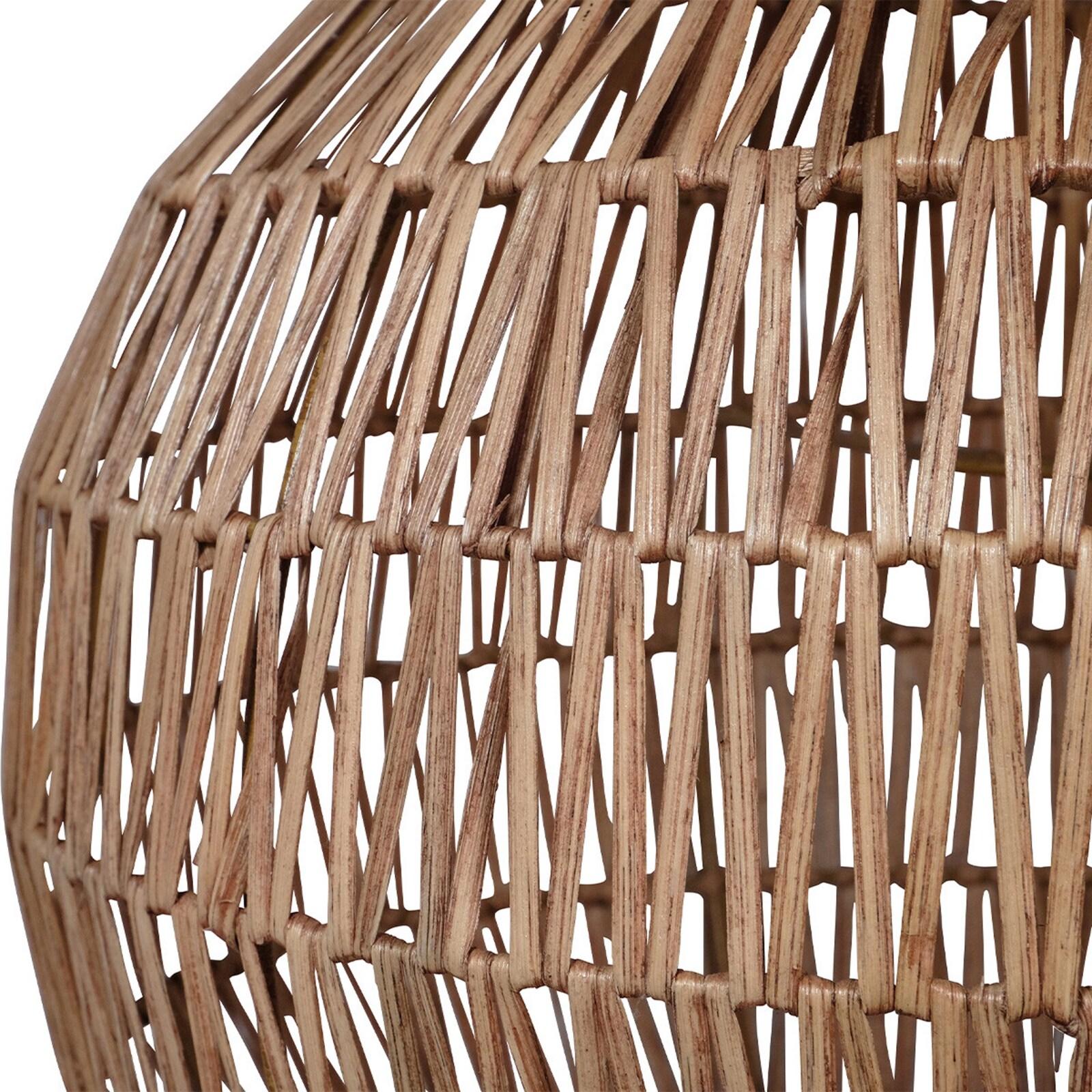 Plafonnier ovale en rotin naturel tressé