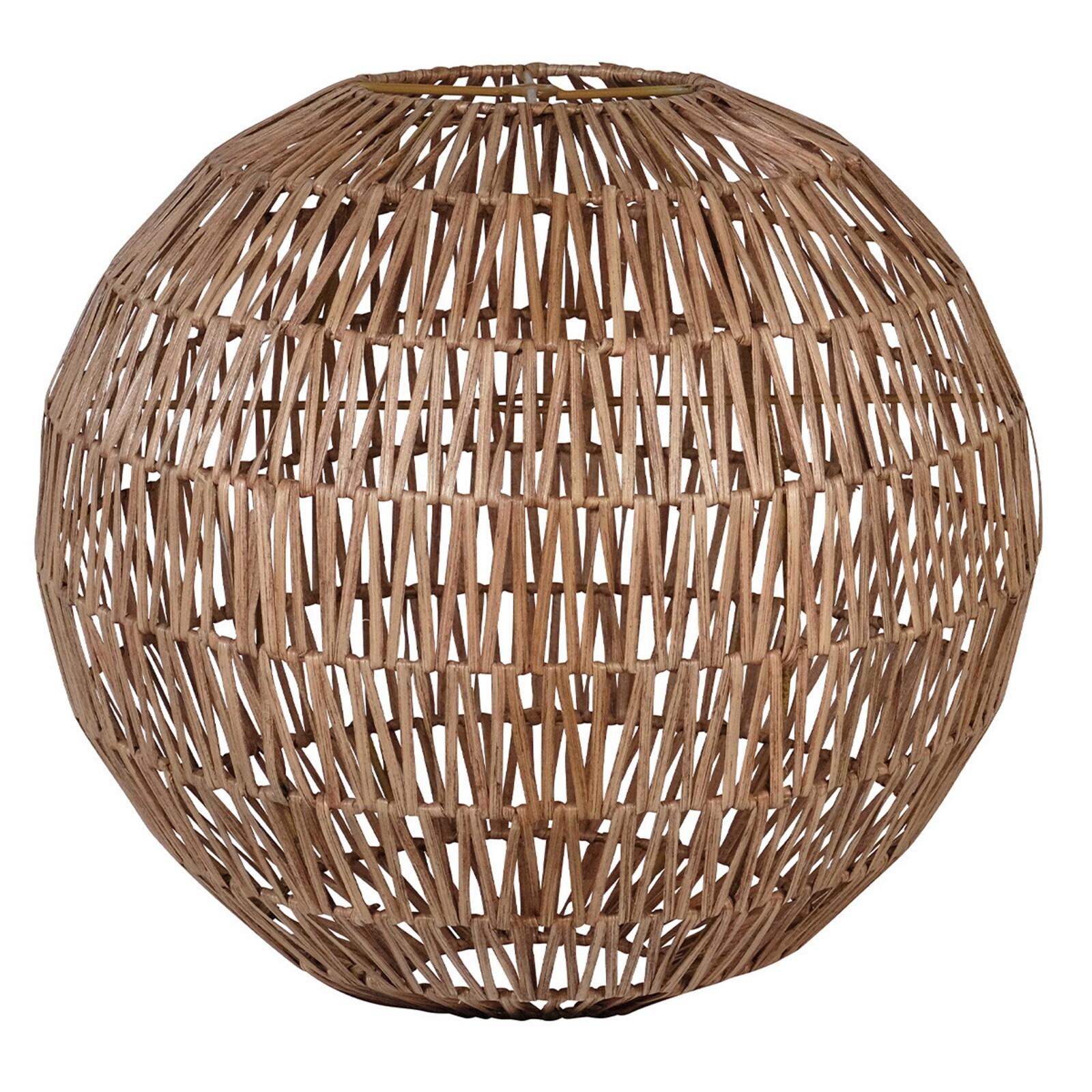 Plafonnier ovale en rotin naturel tressé