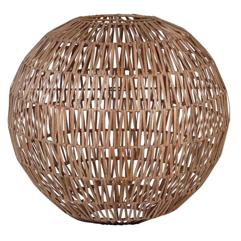 Plafonnier ovale en rotin naturel tressé
