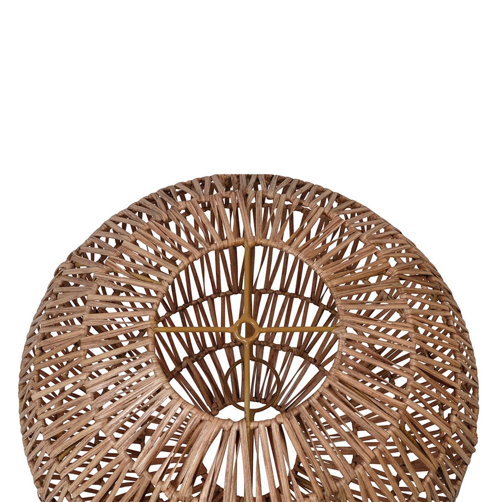 Plafonnier ovale en rotin naturel tressé