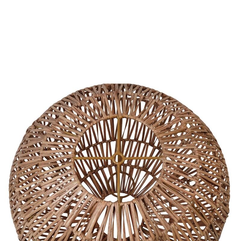 Plafonnier ovale en rotin naturel tressé