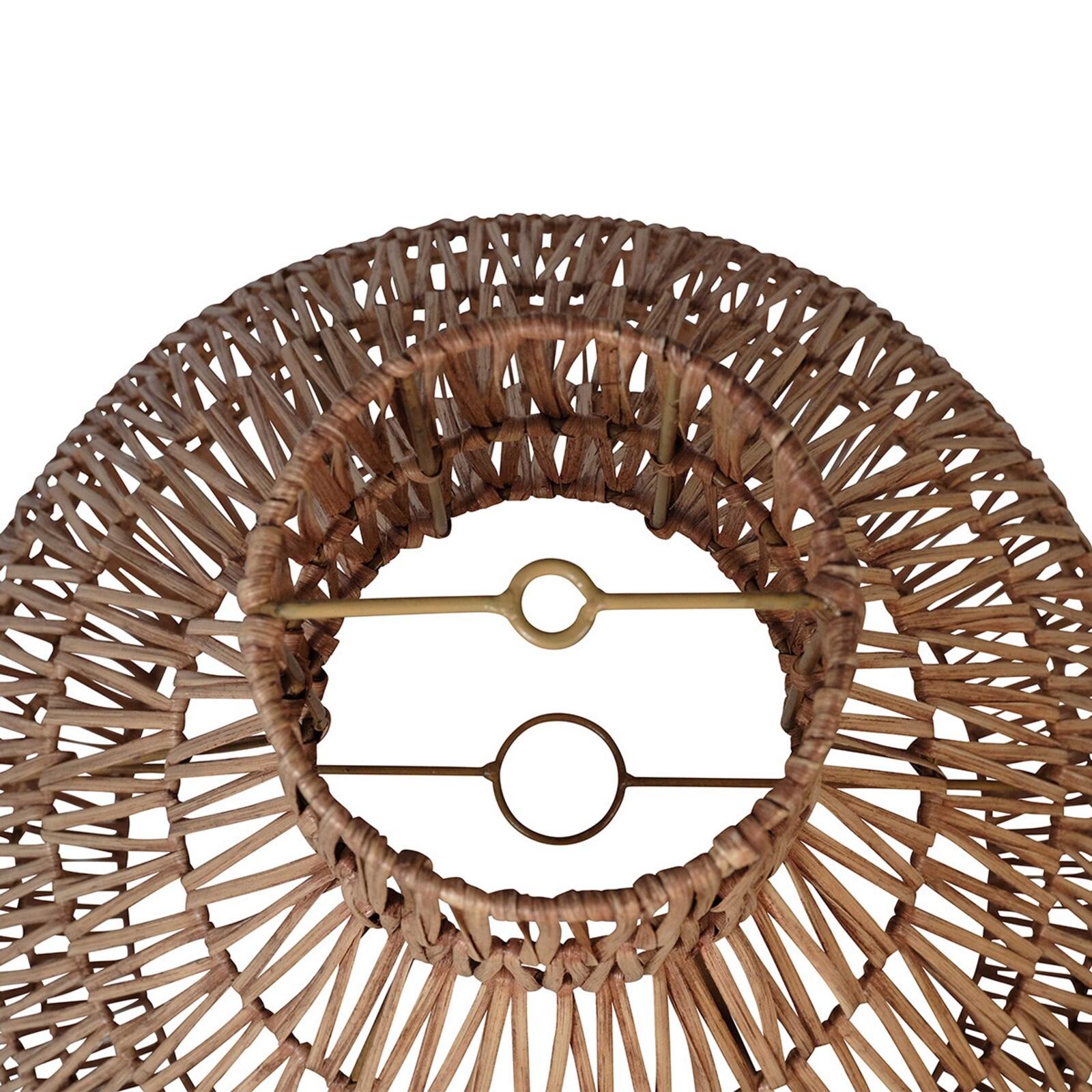 Abat-jour conique en rotin naturel tressé