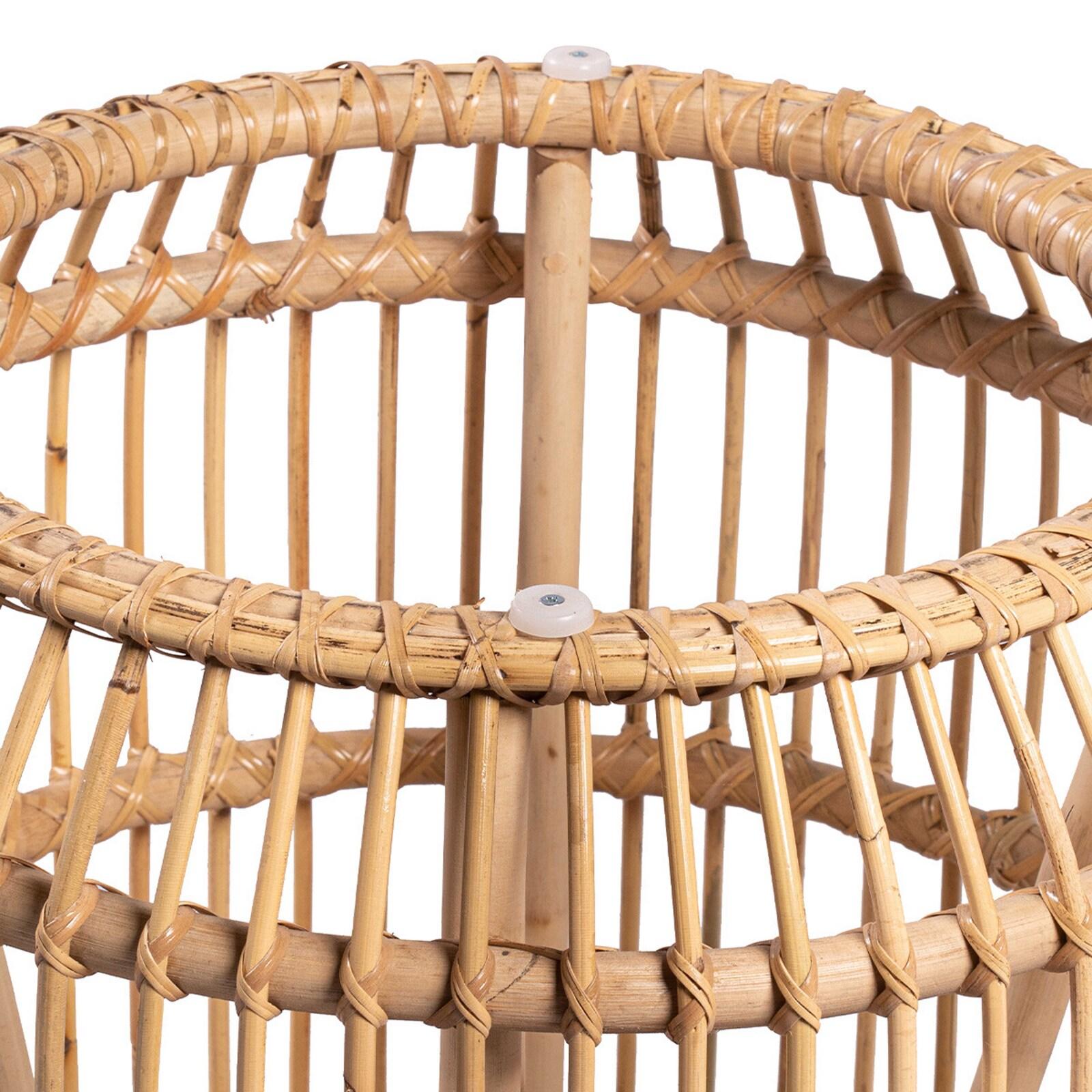 Table d'appoint ronde en rotin naturel