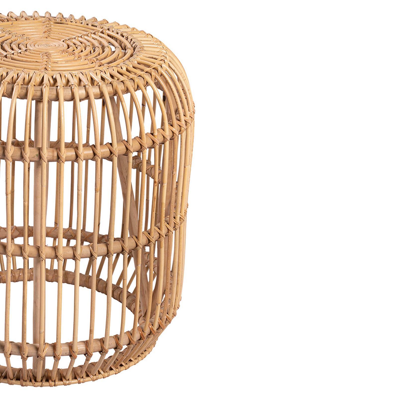 Table d'appoint ronde en rotin naturel