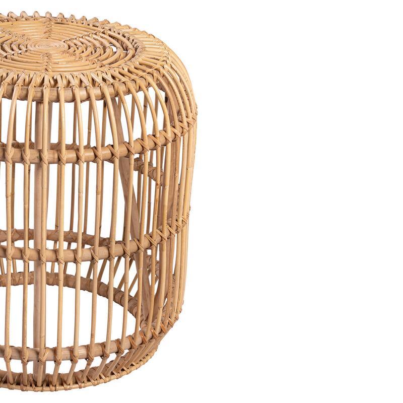 Table d'appoint ronde en rotin naturel