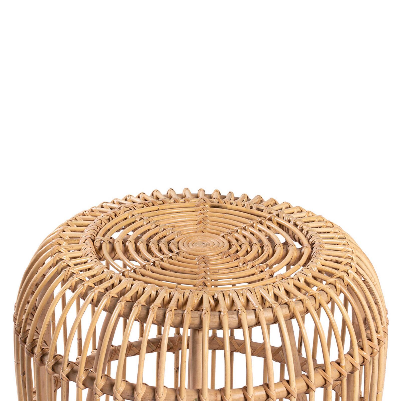 Table d'appoint ronde en rotin naturel
