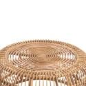 Table basse ronde ajourée en rotin naturel