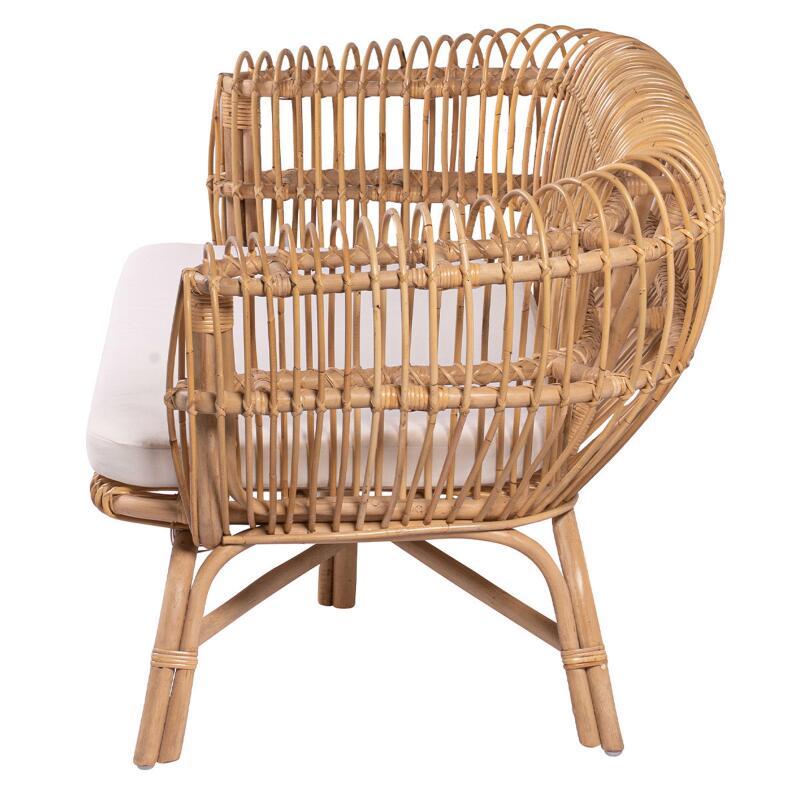 Canapé ajouré en rotin naturel