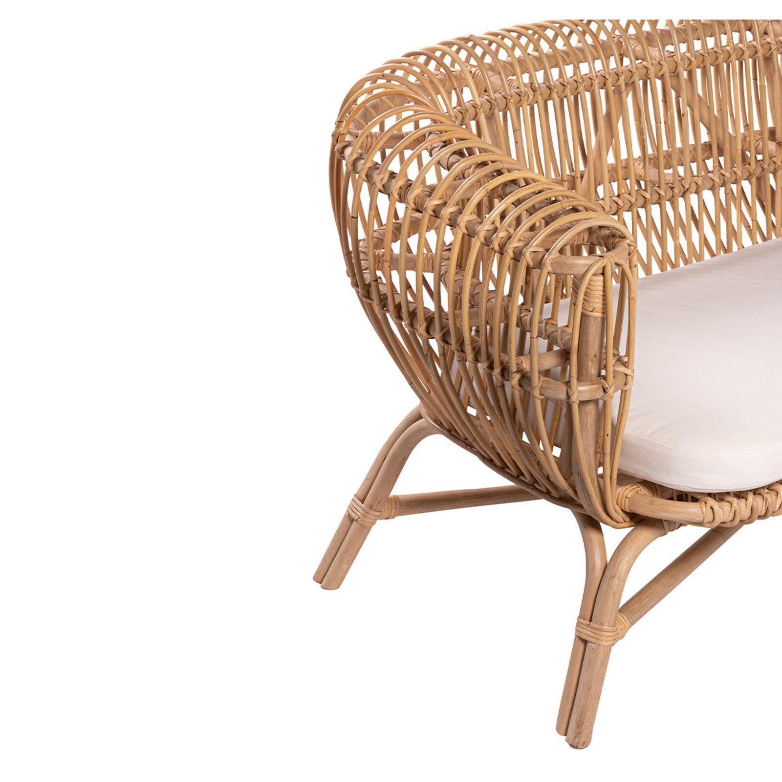 Canapé ajouré en rotin naturel