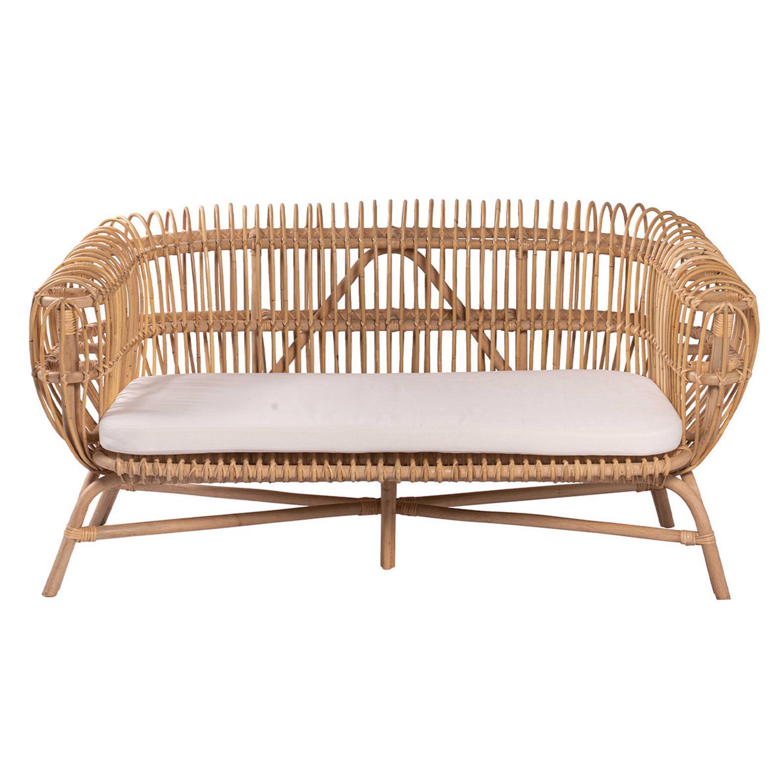 Canapé ajouré en rotin naturel