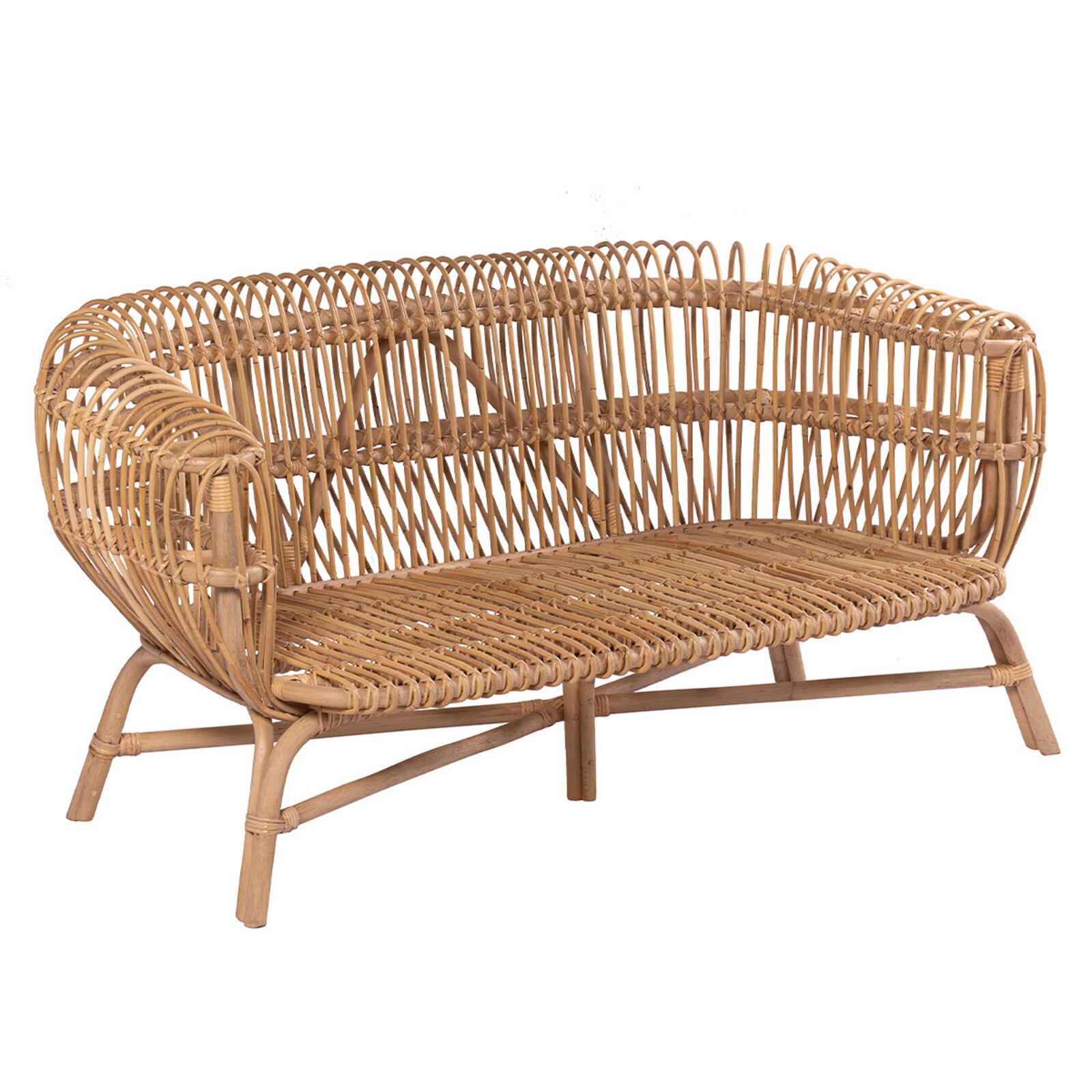 Canapé ajouré en rotin naturel