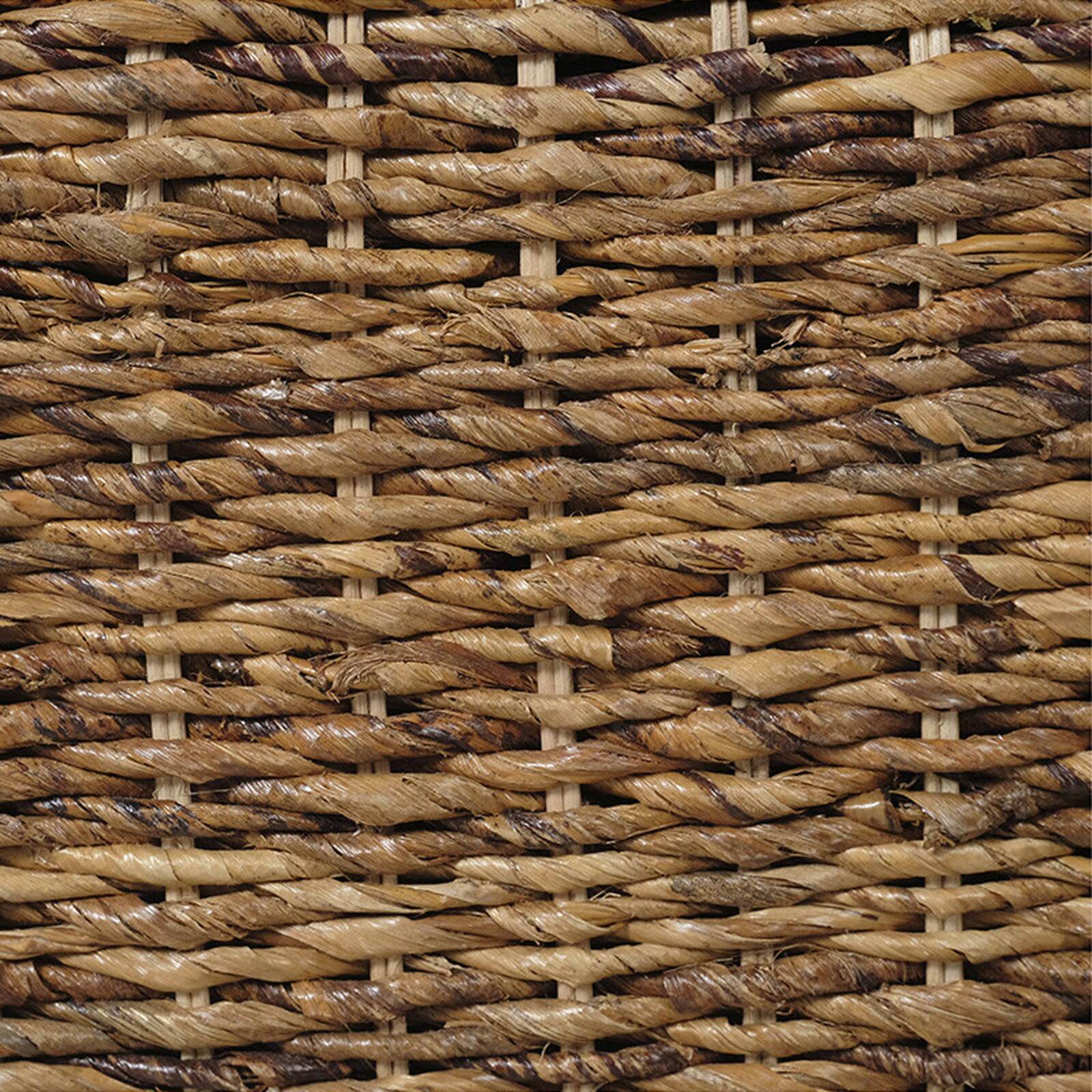 Table basse ovale en rotin naturel avec coffre