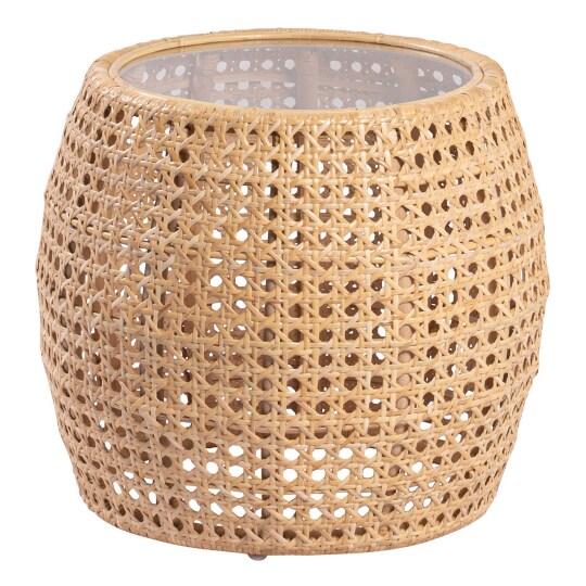 Table d'appoint ronde en cannage