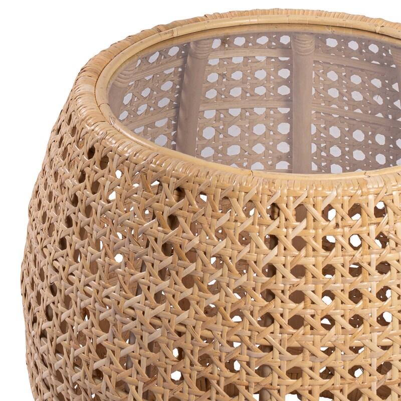 Table d'appoint ronde en cannage 