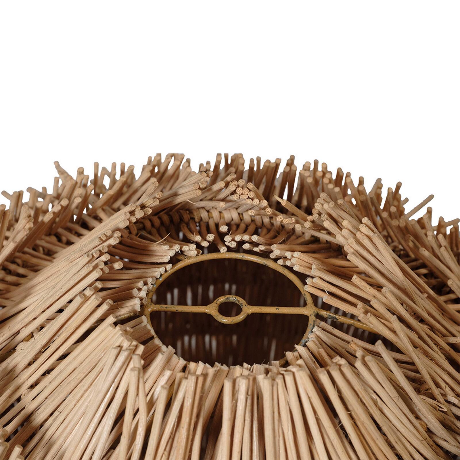 Plafonnier rond en rotin naturel tressé