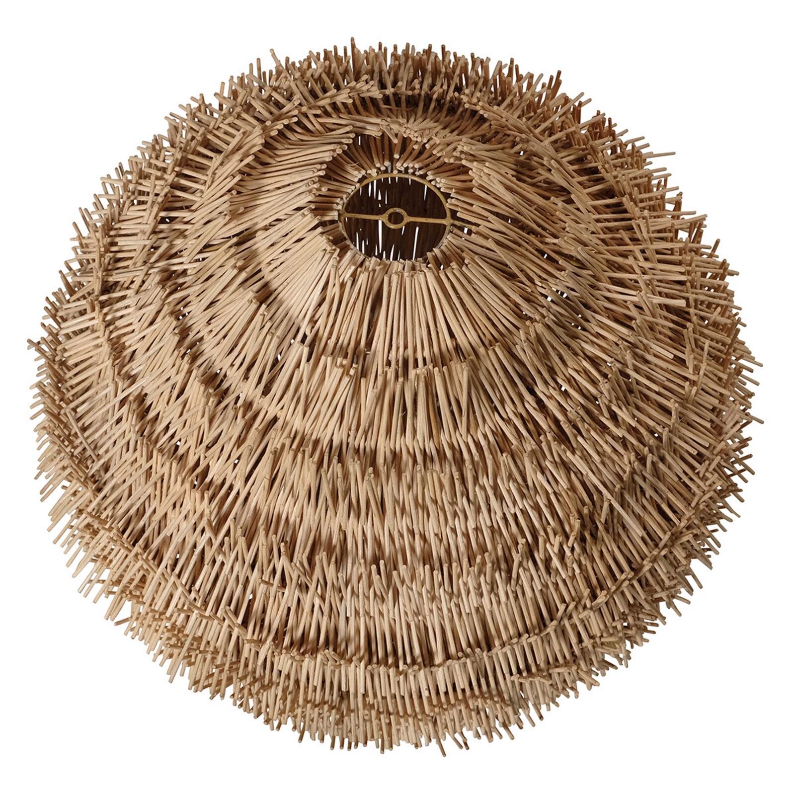 Plafonnier rond en rotin naturel tressé