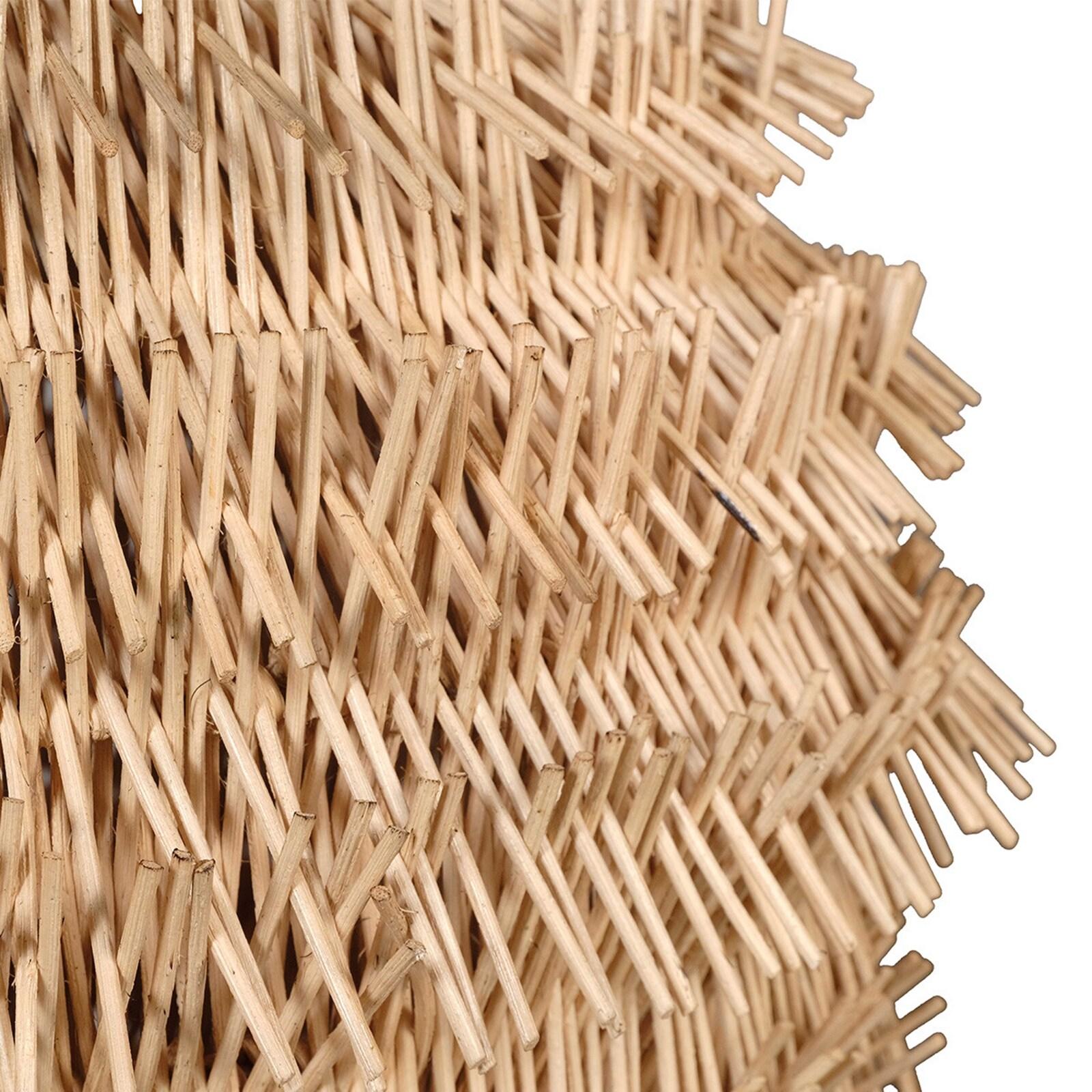 Plafonnier rond en rotin naturel tressé