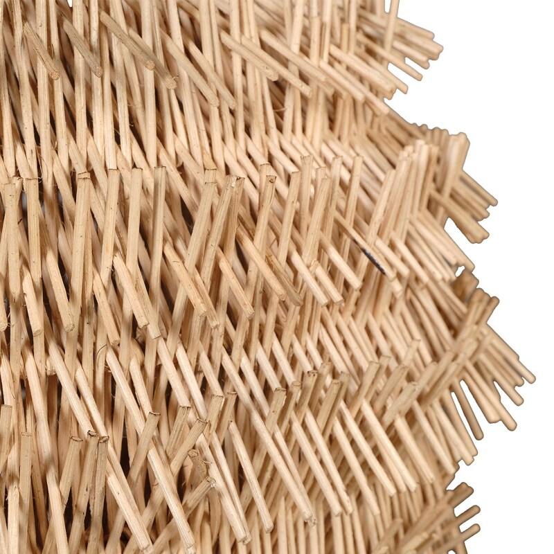 Plafonnier rond en rotin naturel tressé