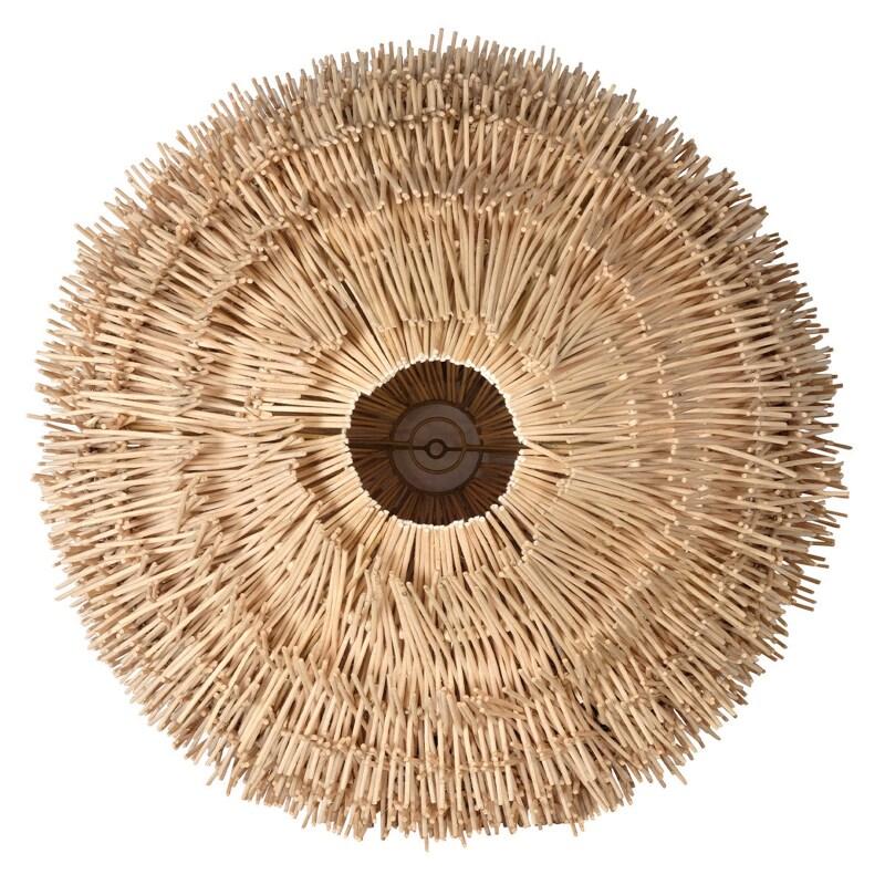 Plafonnier rond en rotin naturel tressé