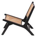 Fauteuil lounge en teck et rotin