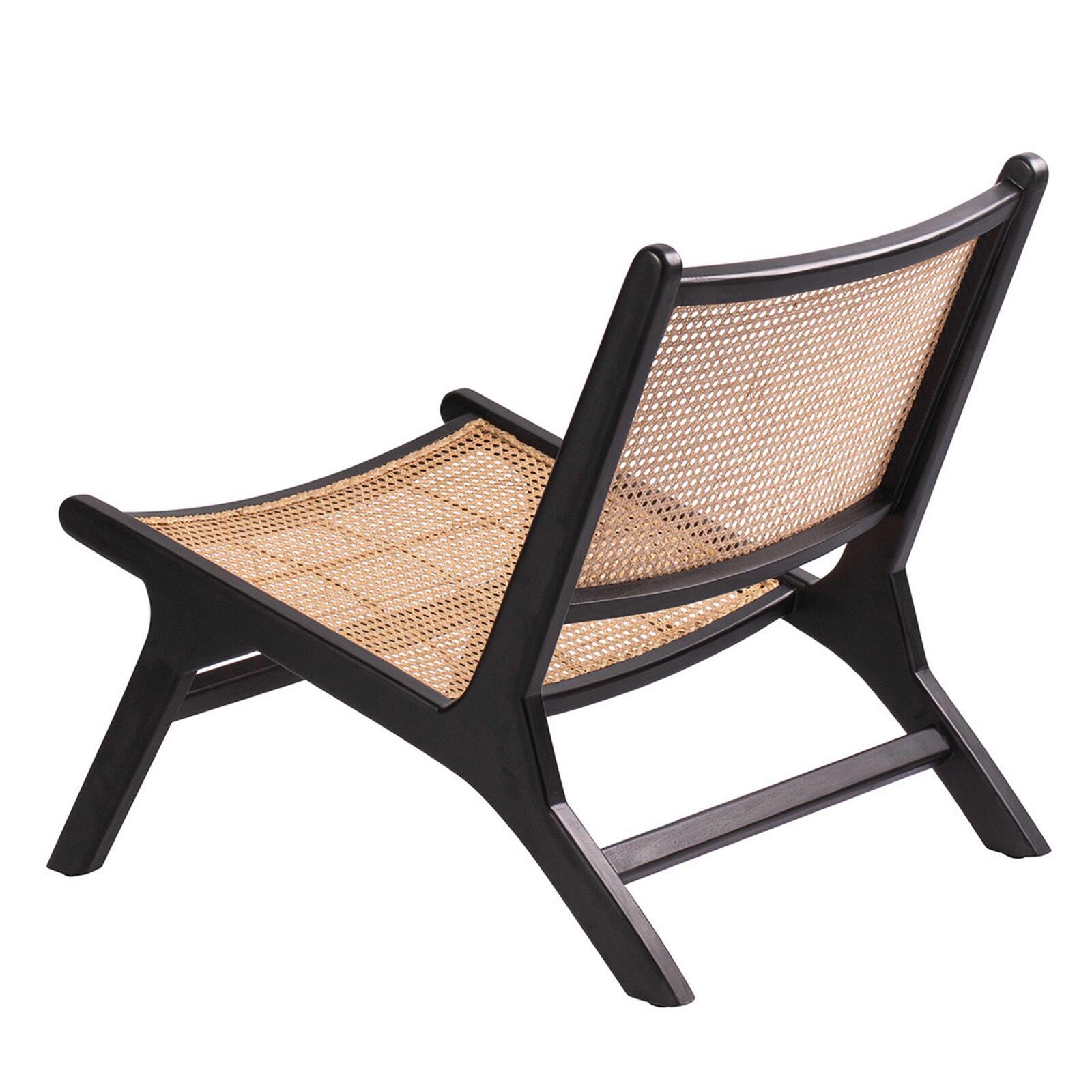 Fauteuil lounge en teck et rotin