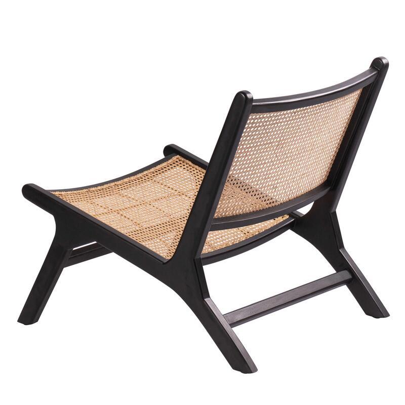Fauteuil lounge en teck et rotin