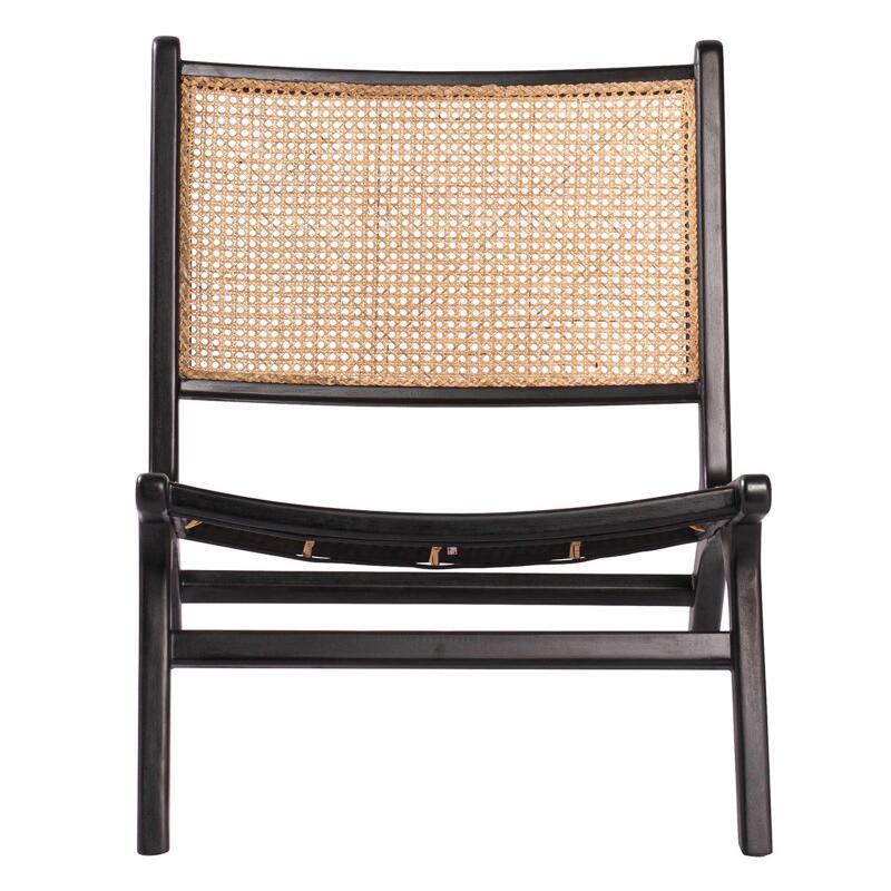 Fauteuil lounge en teck et rotin