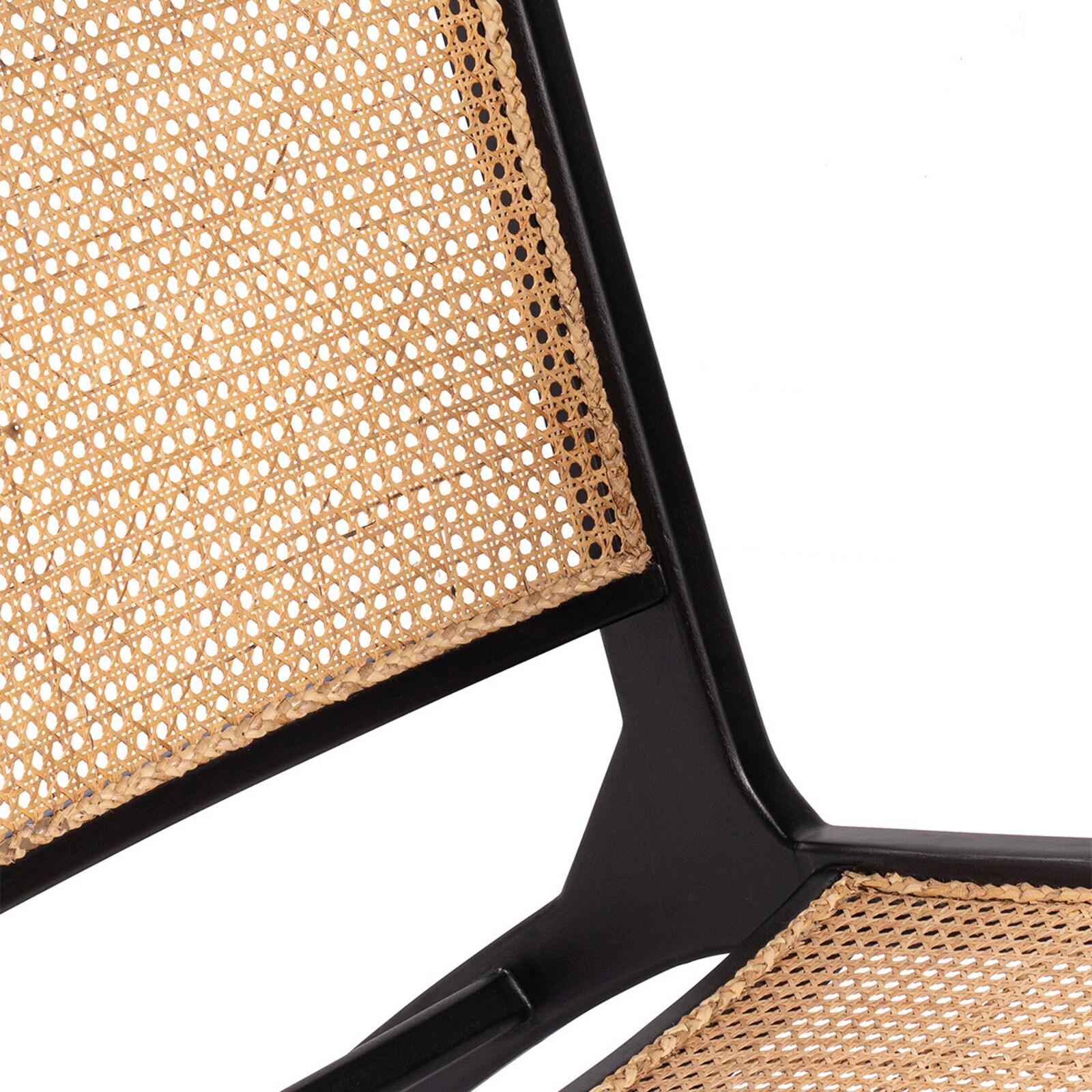 Fauteuil lounge en teck et rotin