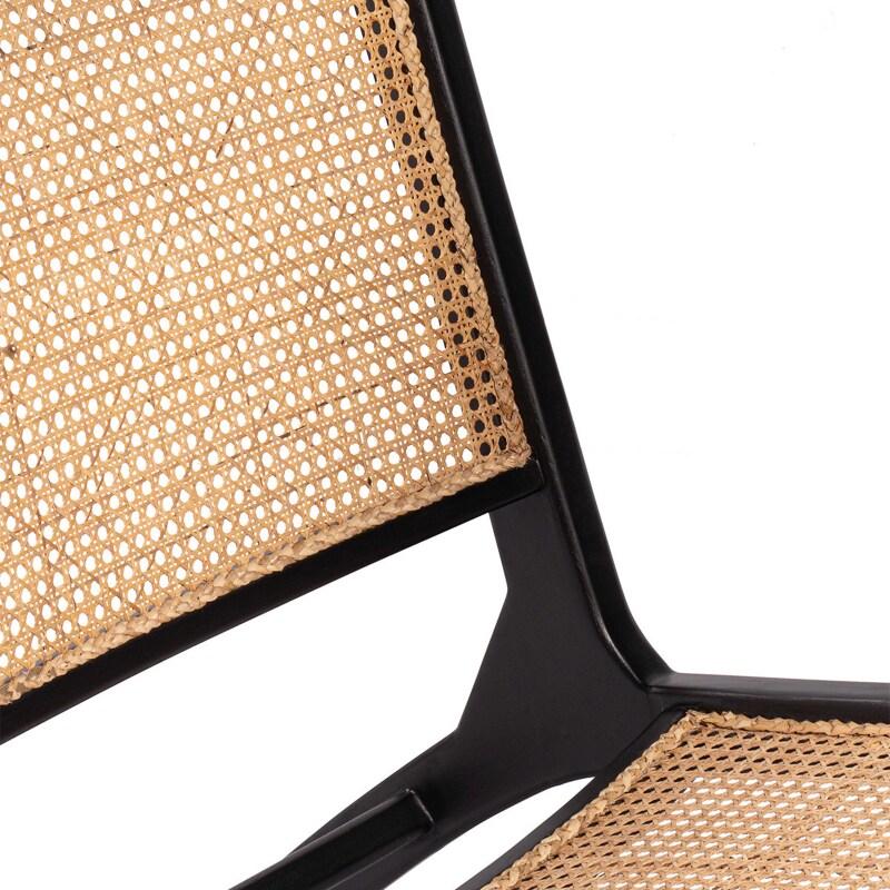 Fauteuil lounge en teck et rotin