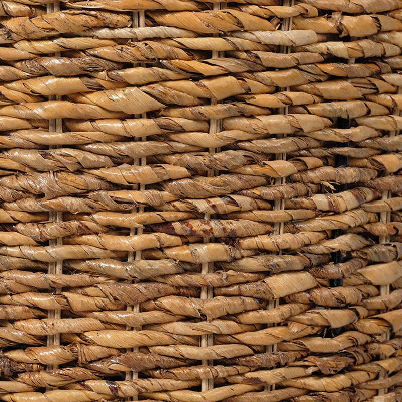 Table d'appoint ronde en rotin avec coffre de rangement