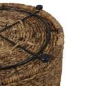 Table d'appoint ronde en rotin avec coffre de rangement