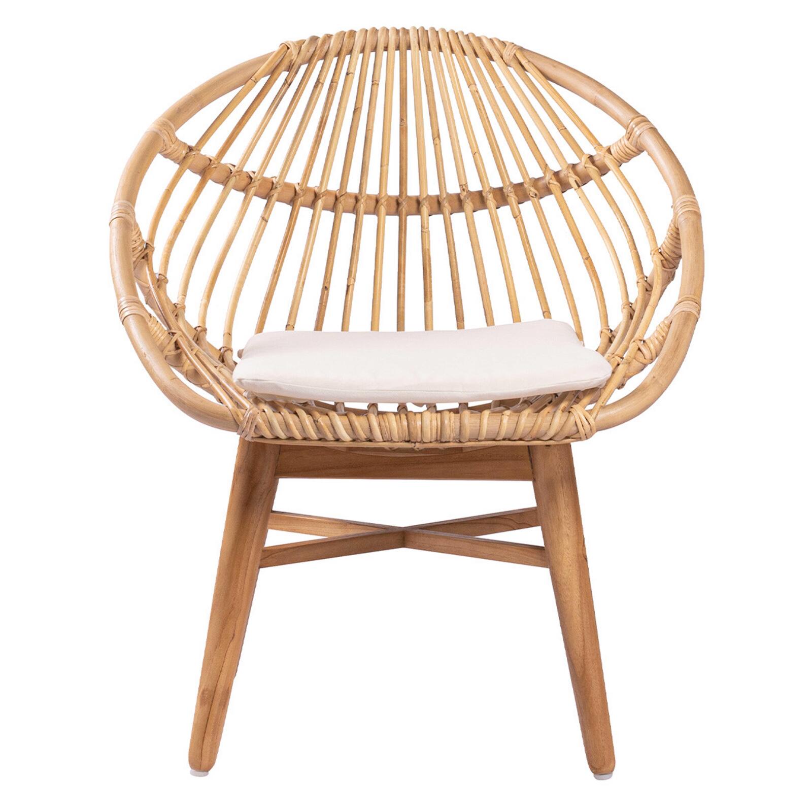 Fauteuil ajouré en rotin naturel