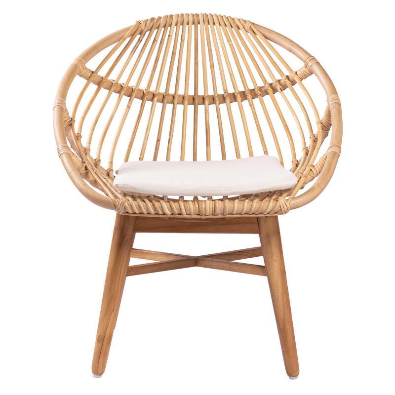 Fauteuil ajouré en rotin naturel