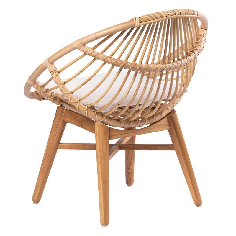 Fauteuil ajouré en rotin naturel