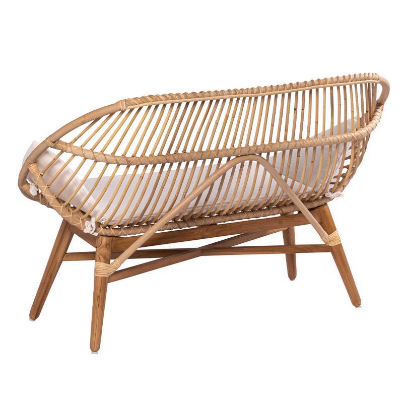 Canapé ajouré en rotin naturel